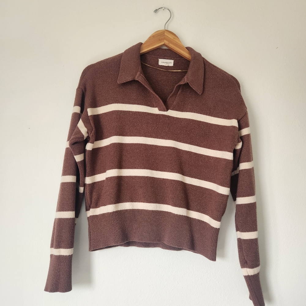 Striped Brown and Cream Women's Sweater